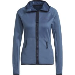 Adidas TERREX Tech Lite Fleece Wandeljas Dames - Wonder Steel HH9289 -Winkel Voor Buitensportartikelen adidas womens terrex tech lite hooded hiking fleece jacket wonder steel hh9289 2 1358789