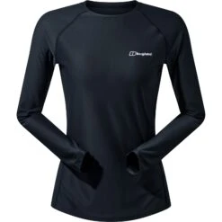 Berghaus 24/7 Tech Shirt Met Lange Mouwen Dames - Zwart/Zwart -Winkel Voor Buitensportartikelen berghaus womens 24 7 long sleeve tech t shirt black black 7 1421294