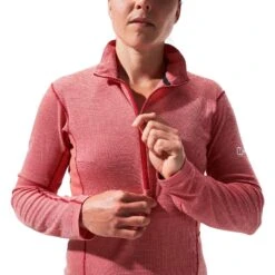 Berghaus MTN Guide Half Zip Shirt Met Lange Mouwen Dames - Haute Red/Goji Berry -Winkel Voor Buitensportartikelen berghaus womens mtn guide half zip longsleeve haute red goji berry 11 1313056