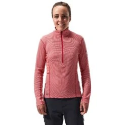 Berghaus MTN Guide Half Zip Shirt Met Lange Mouwen Dames - Haute Red/Goji Berry