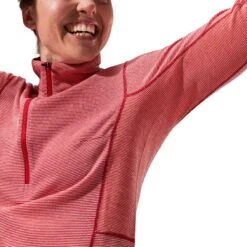 Berghaus MTN Guide Half Zip Shirt Met Lange Mouwen Dames - Haute Red/Goji Berry -Winkel Voor Buitensportartikelen berghaus womens mtn guide half zip longsleeve haute red goji berry 9 1313054
