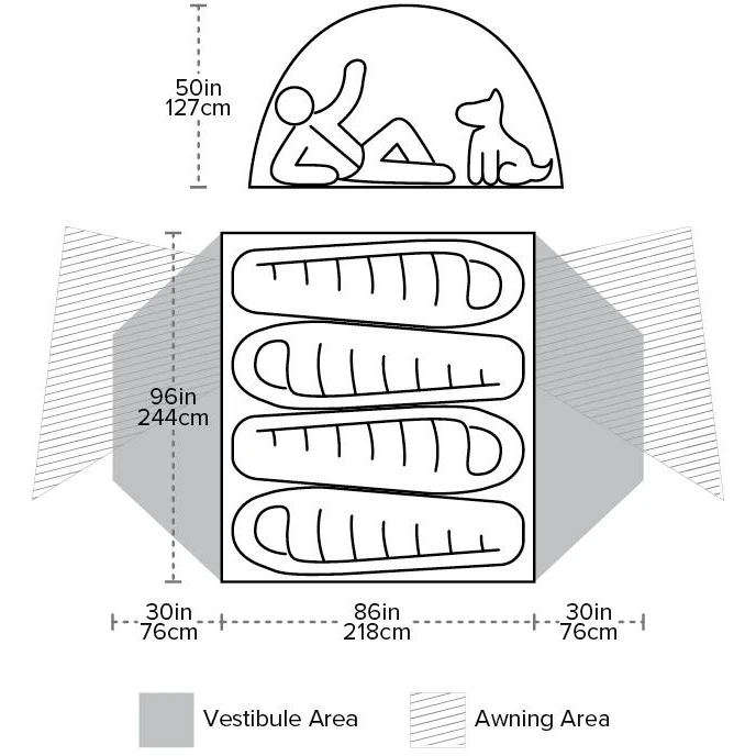 Big Agnes Copper Spur HV UL4 Tent - Olive Green 4 Big Agnes Copper Spur HV UL4 Tent - Olive Green - Afbeelding 2