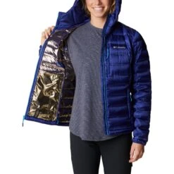 Columbia Pebble Peak Donsjack Met Capuchon Dames - Dark Sapphire -Winkel Voor Buitensportartikelen columbia pebble peak down hooded jacket women dark sapphire 6 1239321