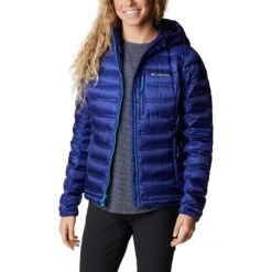 Columbia Pebble Peak Donsjack Met Capuchon Dames - Dark Sapphire -Winkel Voor Buitensportartikelen columbia pebble peak down hooded jacket women dark sapphire 9 1239324