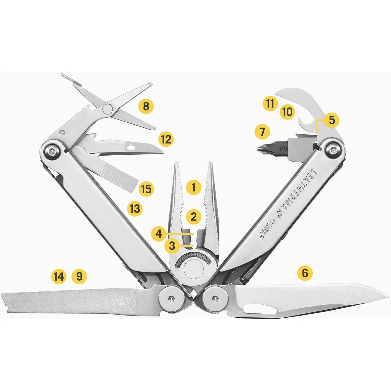 Leatherman Curl 14-in-1 Multitool - Stainless 7 Leatherman Curl 14-in-1 Multitool - Stainless - Afbeelding 5