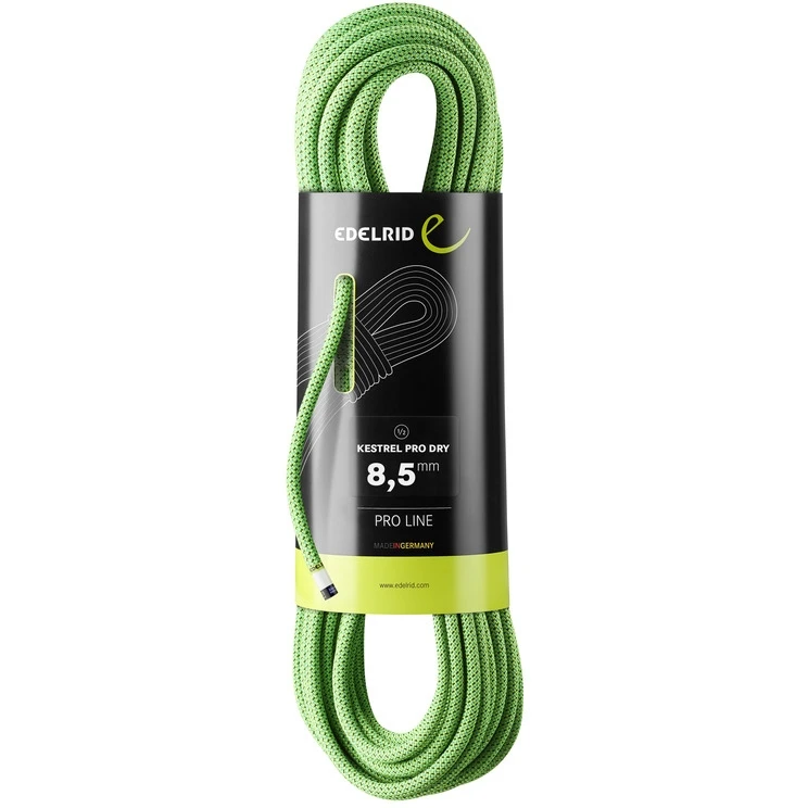 Edelrid Kestrel Pro Dry 8,5mm Touw - 50m - Neon Green 3 Edelrid Kestrel Pro Dry 8,5mm Touw - 50m - Neon Green