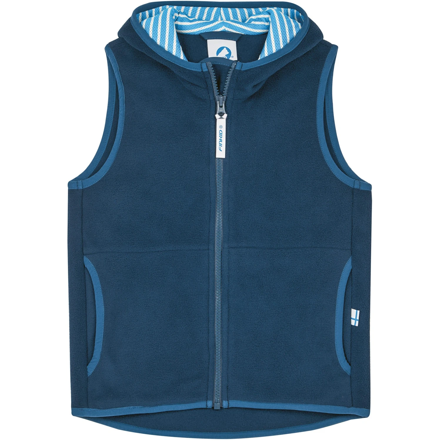 Finkid POPPELI Zip-In Binnenbodywarmer - Kinder Essential Fleece-Vest - Navy/denim 3 Finkid POPPELI Zip-In Binnenbodywarmer - Kinder Essential Fleece-Vest - Navy/denim