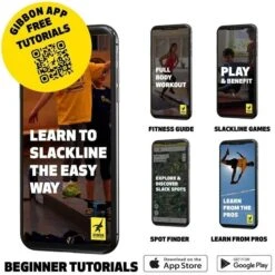 GIBBON Slackrack Classic 4.5m - Geel/zwart -Winkel Voor Buitensportartikelen gibbon slackrack classic yellow black 16117 02 1512325