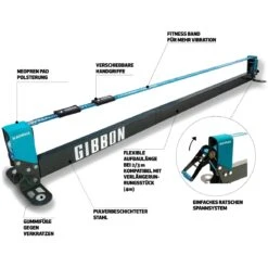GIBBON Slackrack Fitness Edition 3m - Blauw/grijs -Winkel Voor Buitensportartikelen gibbon slackrack fitness blue grey 15116 03 1512333