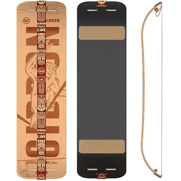GIBBON Giboard Set Slacklineboard - Roots Rocker Travel - Brown 4 GIBBON Giboard Set Slacklineboard - Roots Rocker Travel - Brown - Afbeelding 2