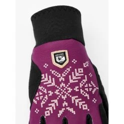 Hestra XC Primaloft - 5 Vinger Dames Langlauf Handschoenen - Bordeaux Print -Winkel Voor Buitensportartikelen hestra womens xc primaloft 5 finger cross country gloves bordeaux print 2 1329026