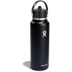 Hydro Flask 32 Oz Wide Mouth Isoleerfles + Flex Straw Dop - 946 Ml - Zwart -Winkel Voor Buitensportartikelen hydro flask 32oz wide mouth insulated bottle flex straw cap 946ml black 3 1443330