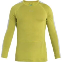 Icebreaker 125 ZoneKnit™ Crewe Shirt Met Lange Mouwen Heren - Bio Lime/Ether -Winkel Voor Buitensportartikelen icebreaker mens 125 zoneknit long sleeve crewe bio lime ether 1 1487429