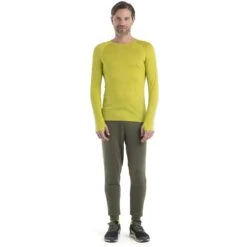 Icebreaker 125 ZoneKnit™ Crewe Shirt Met Lange Mouwen Heren - Bio Lime/Ether -Winkel Voor Buitensportartikelen icebreaker mens 125 zoneknit long sleeve crewe bio lime ether model 3 1499330