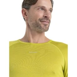 Icebreaker 125 ZoneKnit™ Crewe Shirt Met Lange Mouwen Heren - Bio Lime/Ether -Winkel Voor Buitensportartikelen icebreaker mens 125 zoneknit long sleeve crewe bio lime ether model 4 1499331