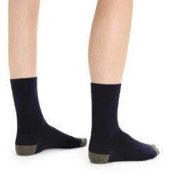 Icebreaker Lifestyle Fine Gauge Crew Sokken Dames - Midnight Navy/Loden -Winkel Voor Buitensportartikelen icebreaker womens lifestyle fine gauge crew socks midnight navy loden 3 1381417