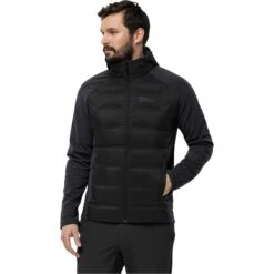 Jack Wolfskin Tasman Down Hybrid Jas - Zwart