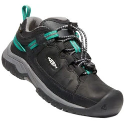 KEEN Targhee Low Waterproof Kids Shoes - Black / Star White (Size 32-39)