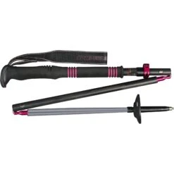 Komperdell Carbon FXP.4 Expedition Compact Trekkingstokken (Paar) - Zwart/roze