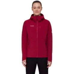 Mammut Ultimate Comfort Softshell Jas Met Capuchon Dames - Blood Red