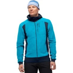 Norrona Falketind Alpha120 Zip Hood Jas Heren - Hawaiian Surf/Indigo Night