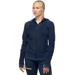 Norrona Falketind Alpha120 Zip Hood Jas Dames - Indigo Night