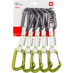 Ocun OcĂșn Hawk QD Combi Bio-DYN-Ring 15 Mm Quickdraw Set - 10 Cm - Pack Of 5 - Groen