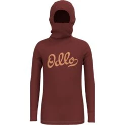 Odlo Active Warm Hemd Met Lange Mouwen En Gezichtsmasker Kinderen - Spiced Apple