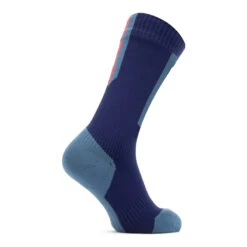 SealSkinz Waterdichte Halflange Sokken Voor Koud Weer Met Hydrostop - Navy Blue/Red -Winkel Voor Buitensportartikelen sealskinz waterproof cold weather mid length socks with hydrostop 11100066 navy bluered 2 894915