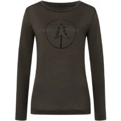 SUPER.NATURAL Bubble Tree Dames Shirt Met Lange Mouwen - Black Ink/Jet Black