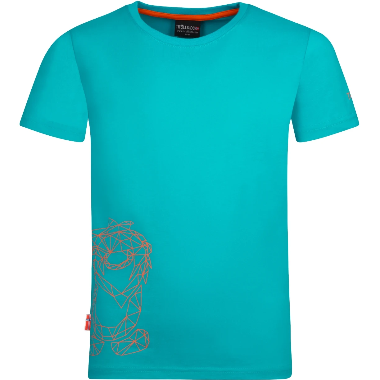 Trollkids Oppland Kinder T-Shirt - Lake Blue/Bright Orange 3 Trollkids Oppland Kinder T-Shirt - Lake Blue/Bright Orange