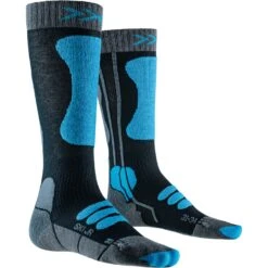 X-Socks Ski Junior 4.0 Sokken Voor Kinderen - Anthracite Melange/galactic Blue